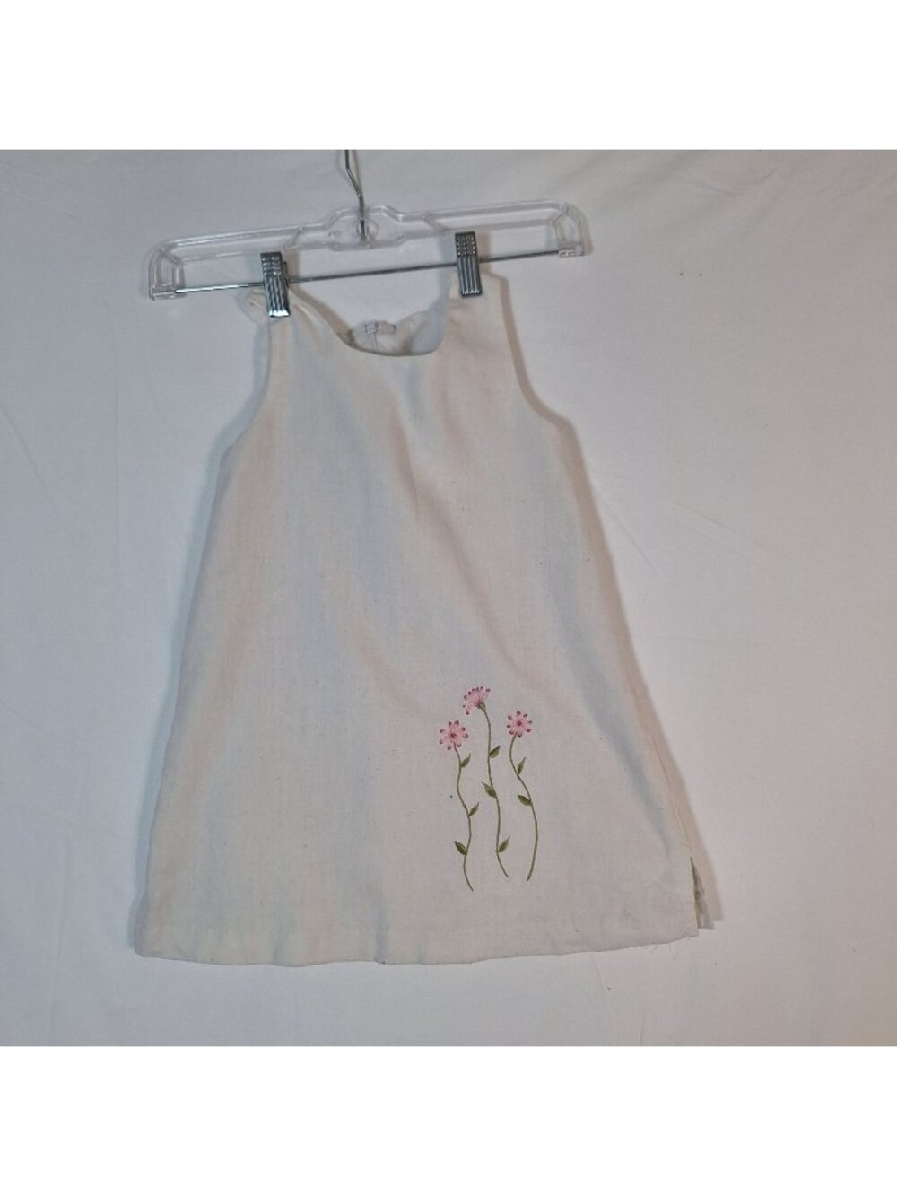 Vintage Kelly's Kids Linen Blend Floral Dress Cream size 4